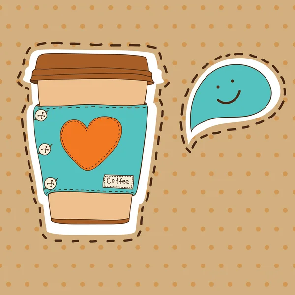 Taza de café con corazón y burbuja del habla — Vector de stock