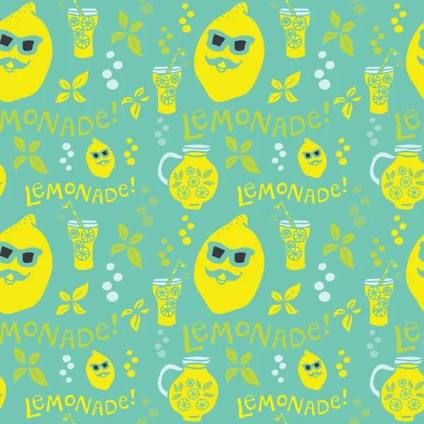 Vector seamless lemonade pattern — Stock Vector