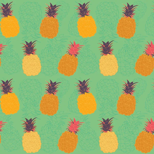 Vector pineapple seamless pattern — Stock Vector