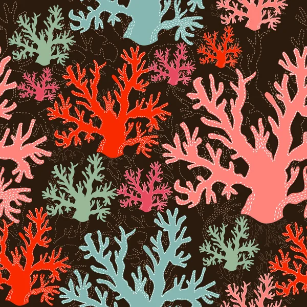 シームレスなサンゴのパターン ベクトル — ストックベクタ
