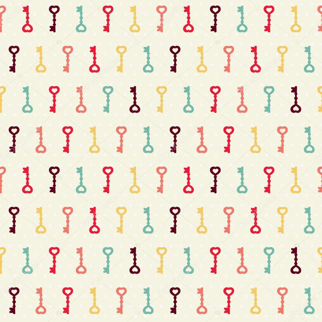 Vector seamless colorful pattern with key