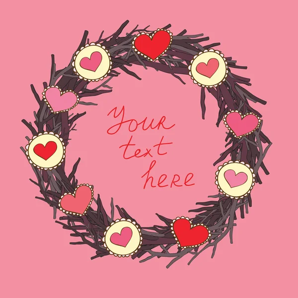 Wreath to Valentine's Day — Stock Vector