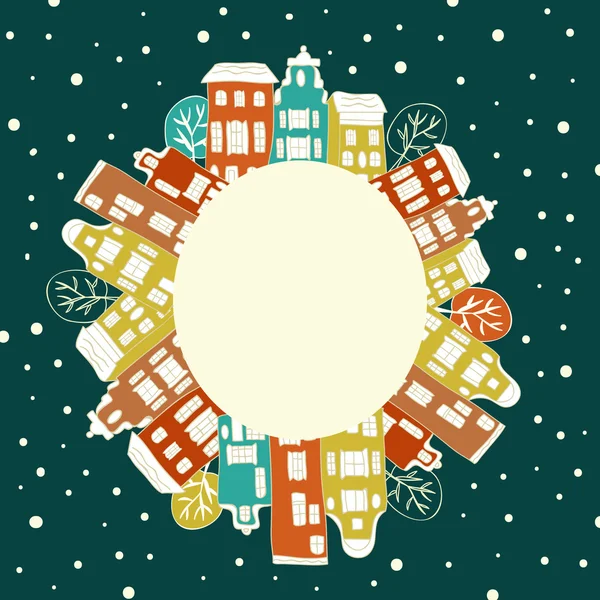 Winter holiday postcard design