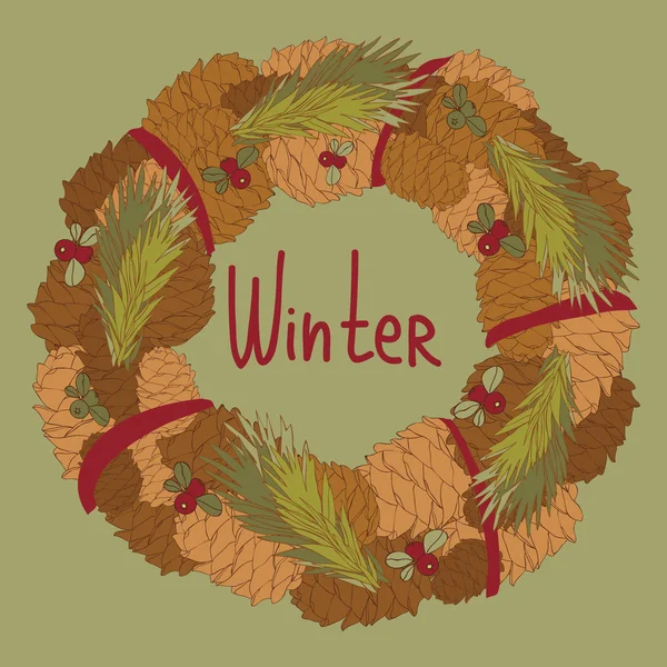 ख्रिसमस wreath — स्टॉक व्हेक्टर