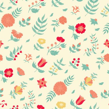 Vektör çiçeği pürüzsüz desen.