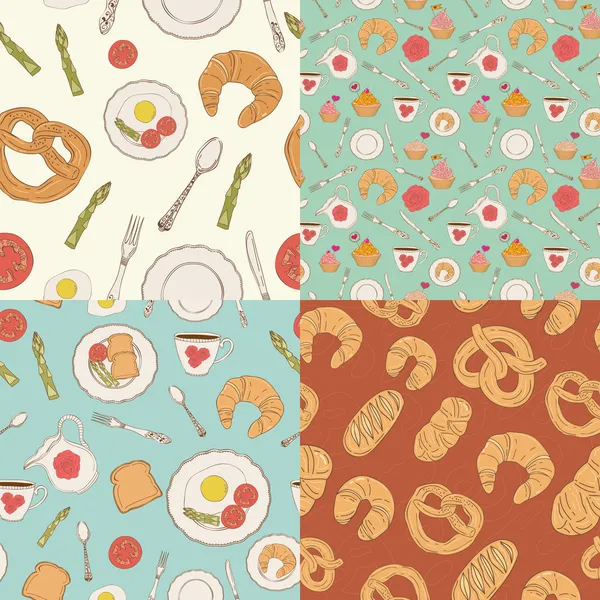 Vector breakfast seamless pattern. — Stock Vector