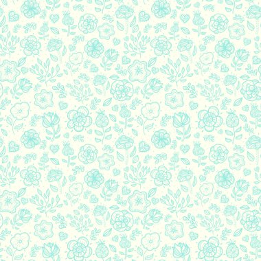 El çizimi çiçek pürüzsüz desen.