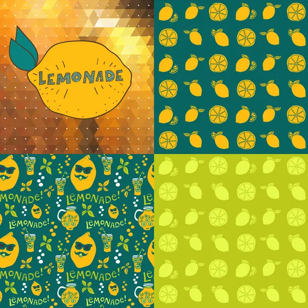 Set of lemonade patterns. — Stock Vector