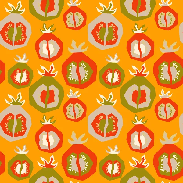 Abstract tomato seamless pattern. — Stock Vector