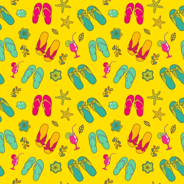 Summer shoes pattern — Stock Vector