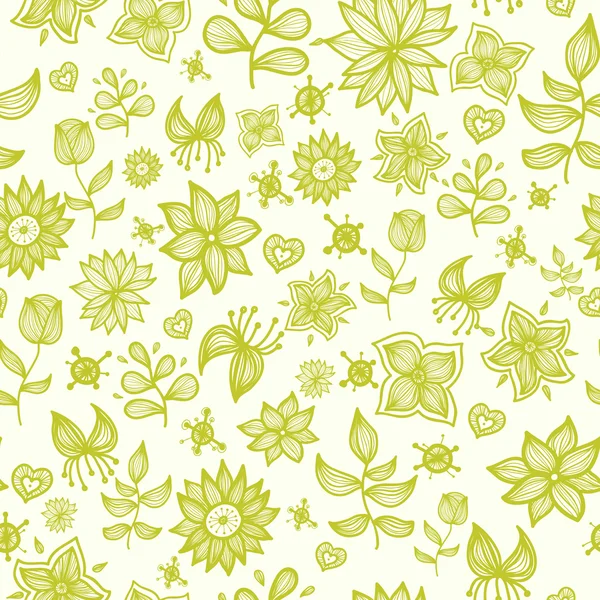 Doodle flower seamless pattern — Stock Vector