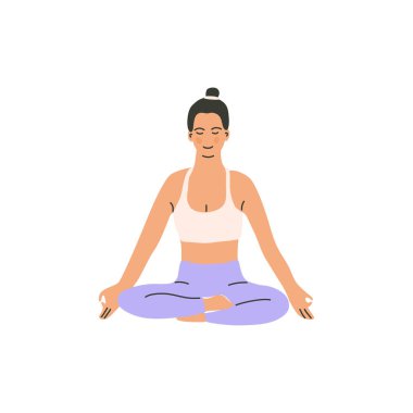 Yoga meditasyonu elle çizilmiş poz vermek kadar kolay.