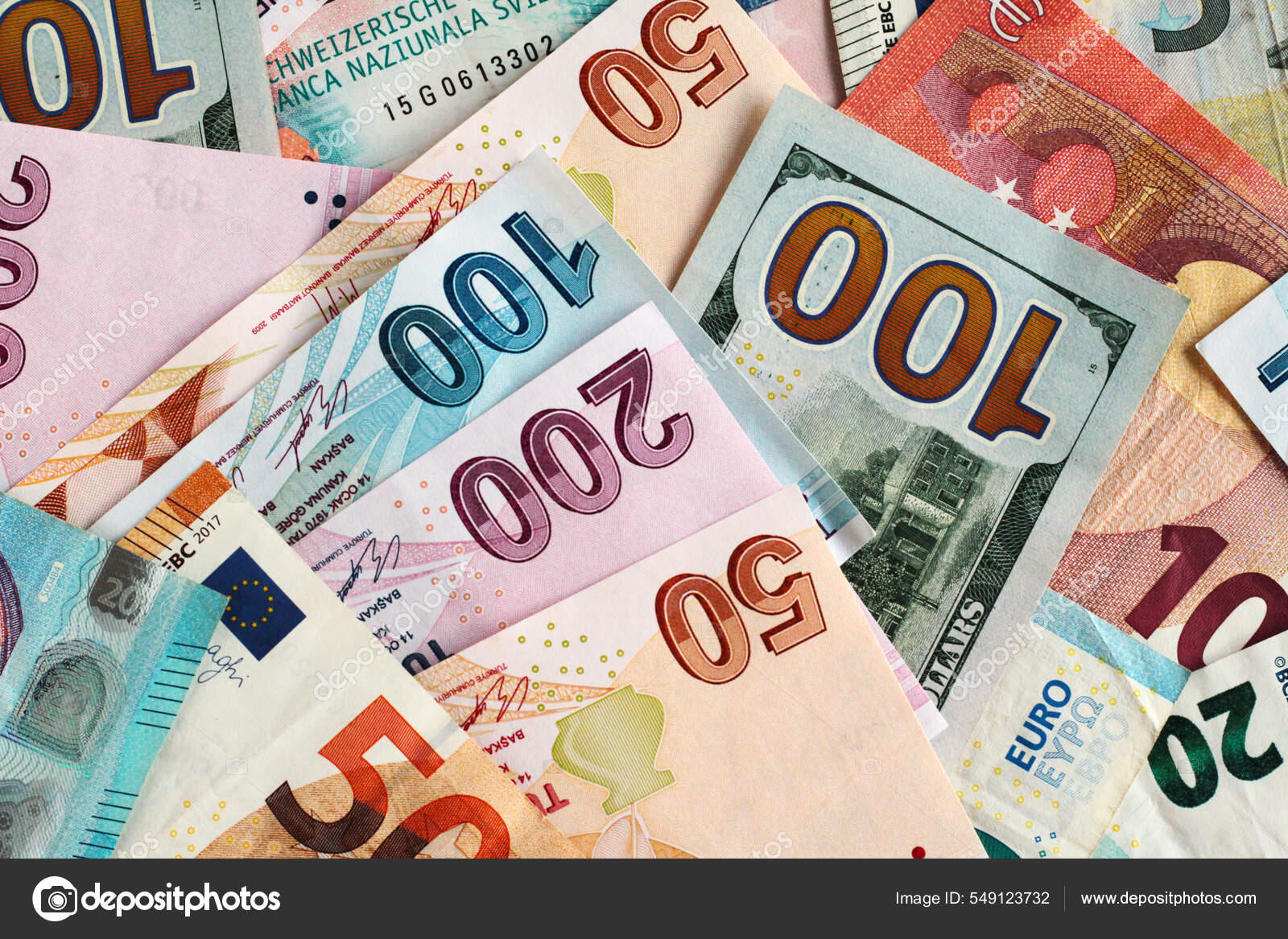 由土耳其里拉欧元和美元共同设计的钞票头像和半像货币背景——图库图片© Gulsen_Ozcan #549123732