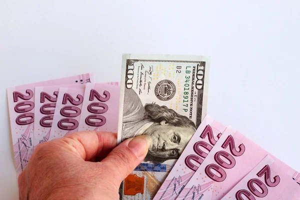 Slechts Honderd Dollar Turkije Vandaag Dag Vierhonderd Lire Waard — Stockfoto