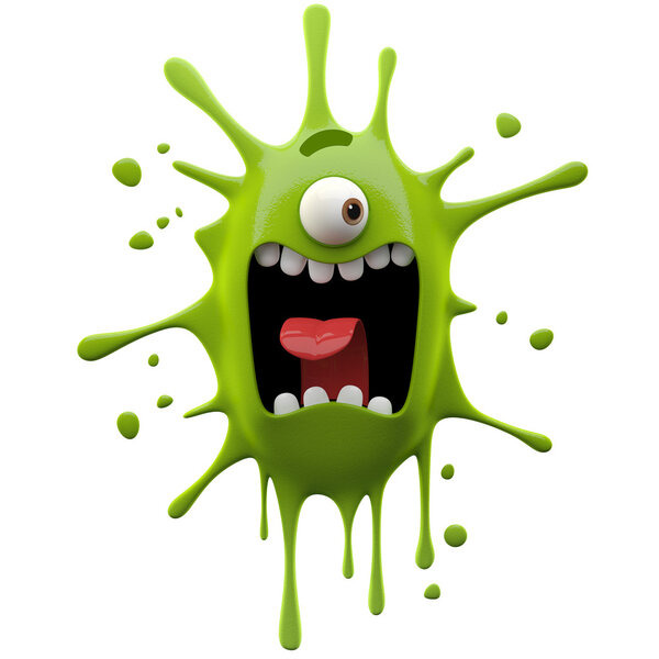 Glaring green one-eyed monster