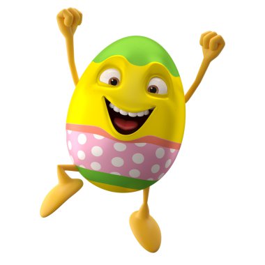 Easter egg with hands up clipart
