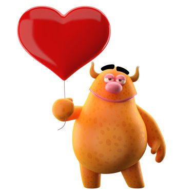 kalp balon ile portakal monster