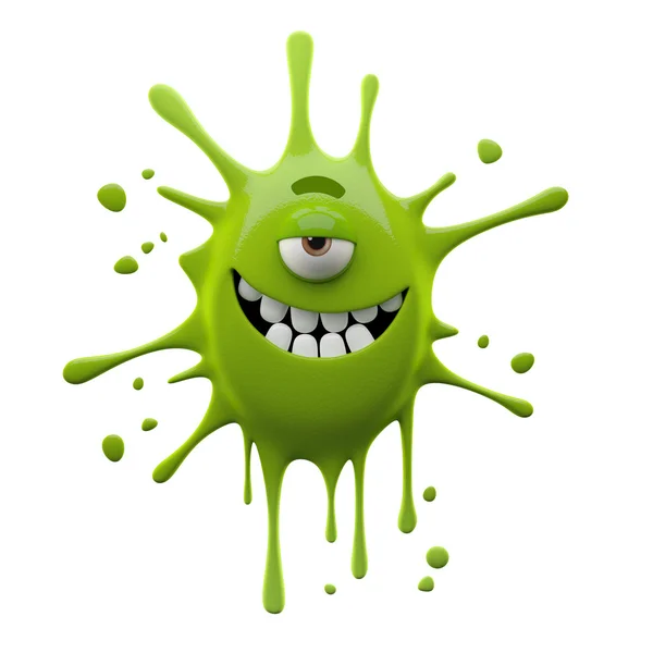 Green one-eyed blob monster — Stock Photo, Image