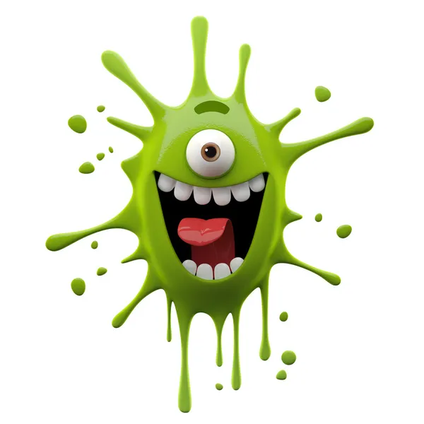 Exciting green one-eyed monster — Stock Photo, Image