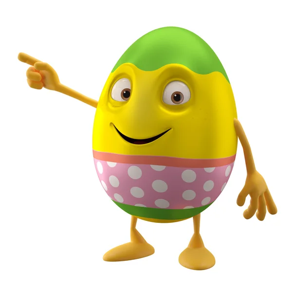 Huevo de Pascua de dibujos animados apuntando a mano — Foto de Stock