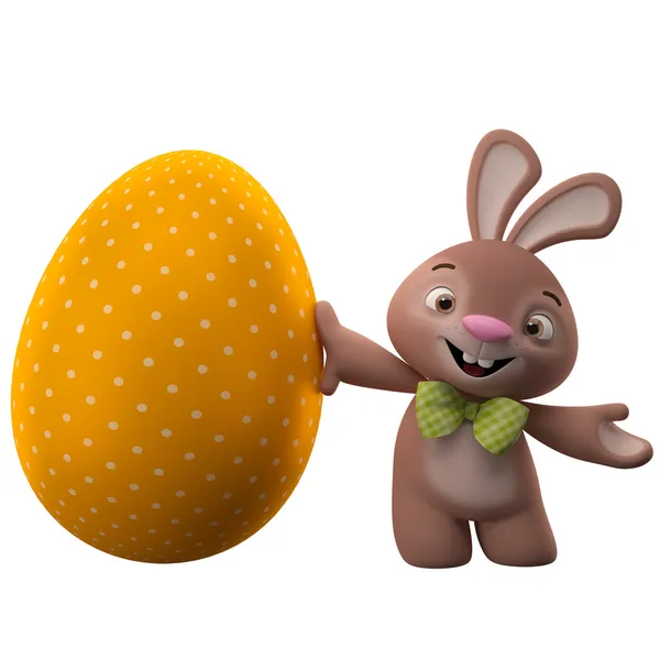 Easter bunny with egg — Stock Photo, Image