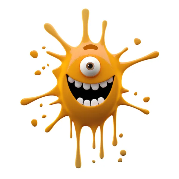 Happy orange one-eyed monster — Stock Photo, Image