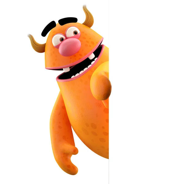 Oranje gluren monster — Stockfoto