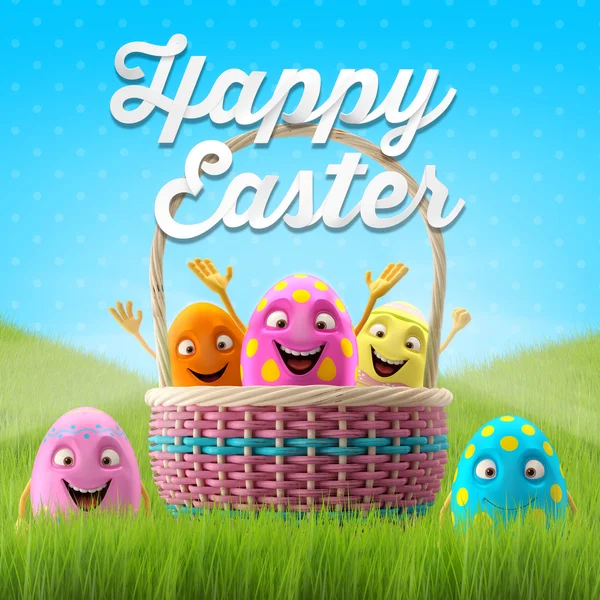 Cartoon Easter eggs — Stock Photo, Image