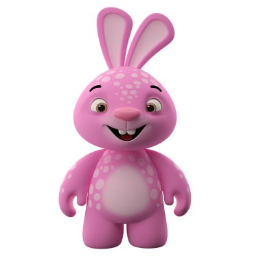pembe çizgi film bunny heyecanlı