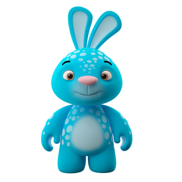 Verbazingwekkende blauwe cartoon bunny — Stockfoto