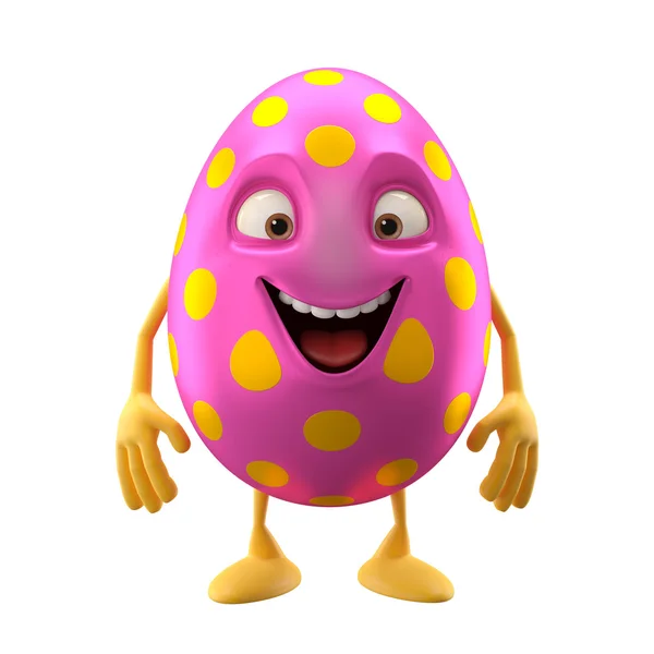 Pink excited Easter egg — Stock Photo, Image