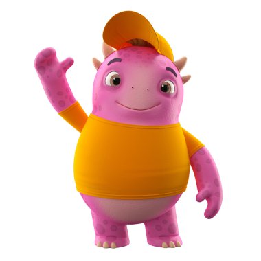 pembe dino canavar tek elle