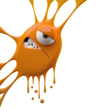Oranje toornige monster