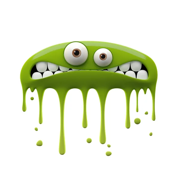 Green confused monster — Stock Photo, Image