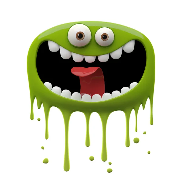 Green laughing monster — Stock Photo, Image