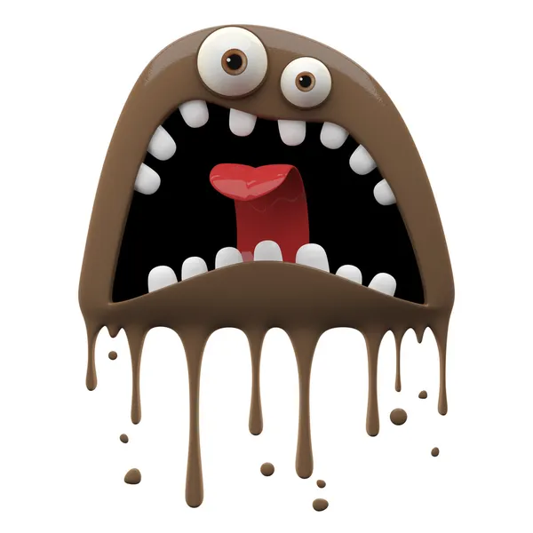 Brown yelling monster — Stock Photo, Image