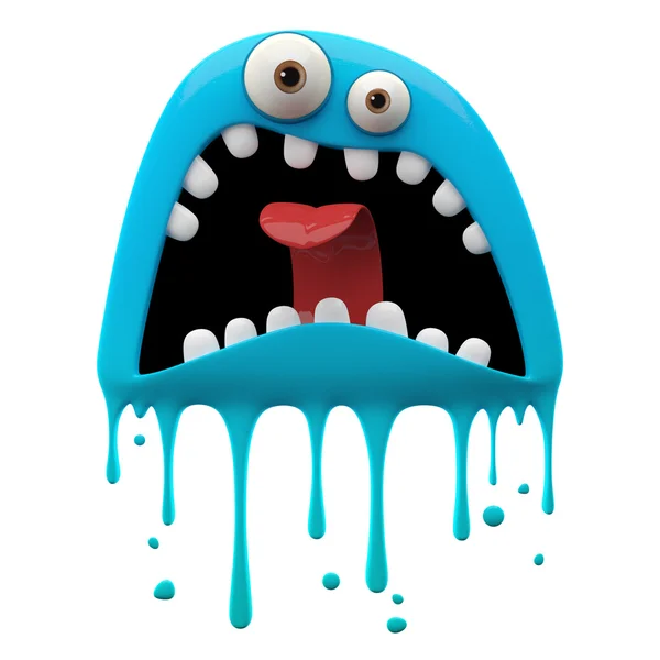 Blue yelling monster — Stock Photo, Image