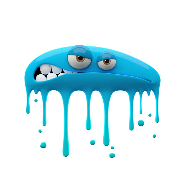 Blue angry monster — Stock Photo, Image