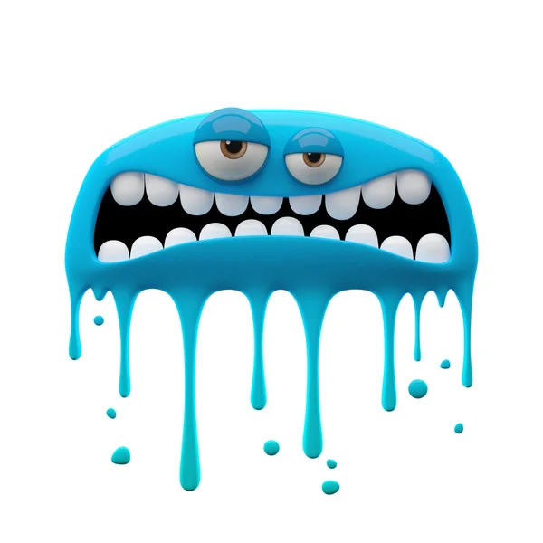Blue irritated monster — Stock Photo, Image