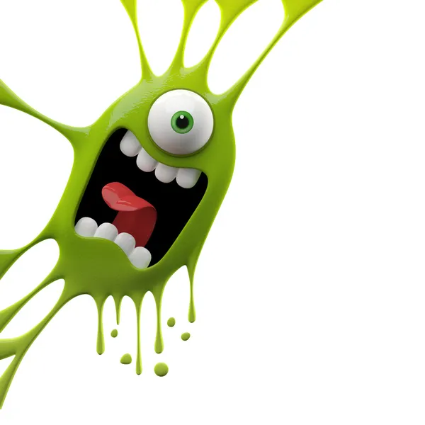 Green yelling monster — Stock Photo, Image