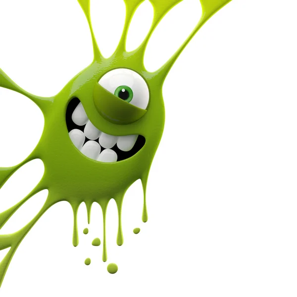 Green smiling monster — Stock Photo, Image