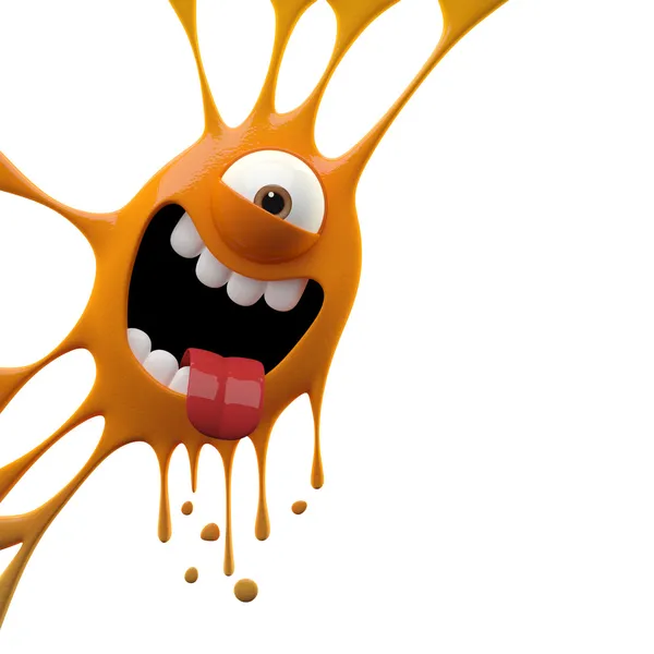 Orange tongue out monster — Stock Photo, Image