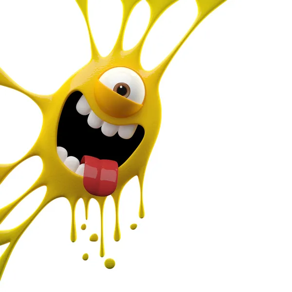 Yellow tongue out monster — Stock Photo, Image