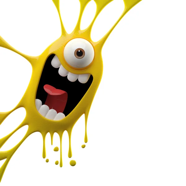 Yellow excited monster — Stock Photo, Image