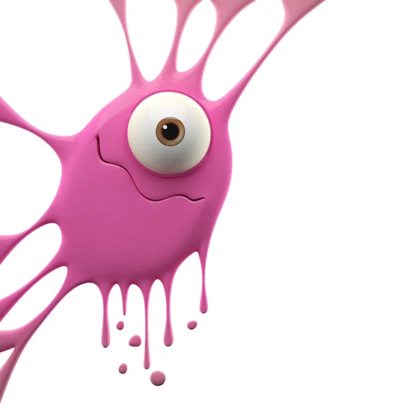 Pink wavy smiling monster — Stock Photo, Image