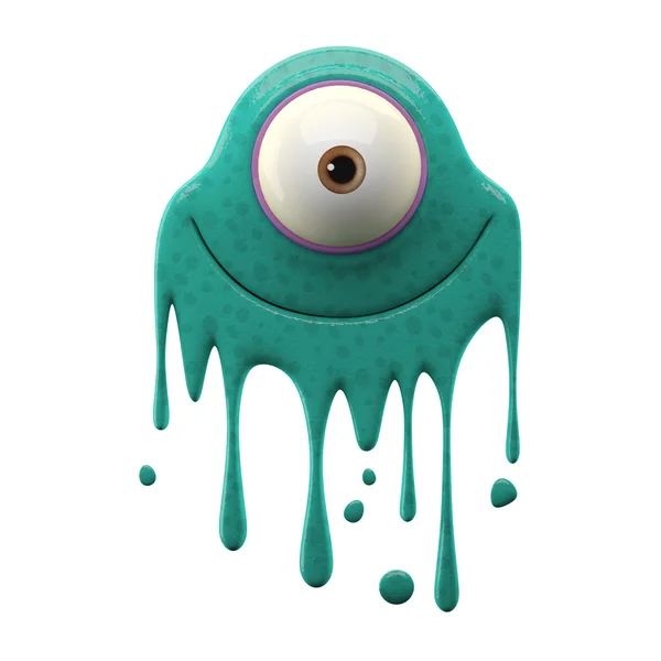 One-eyed cyan monster — Stock Photo, Image