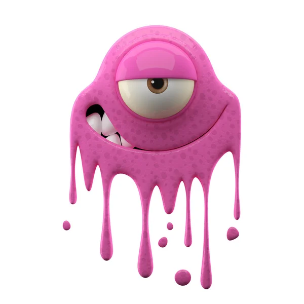 Monstruo rosa astuto de un solo ojo — Foto de Stock