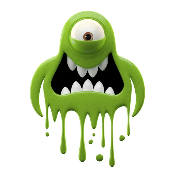 One-eyed funky green monster — Stock Photo, Image