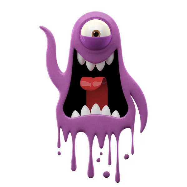 One-eyed glaring purple monster — Stock Photo, Image