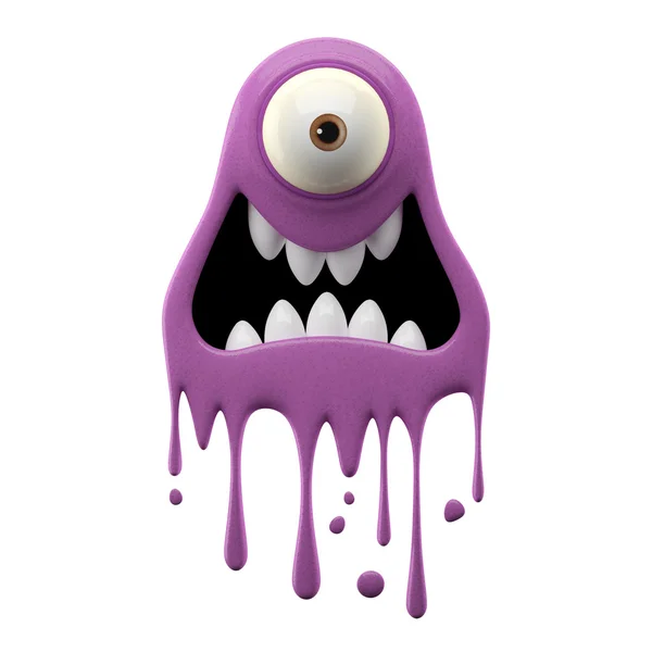 One-eyed pop-eyed purple monster — Stock Photo, Image